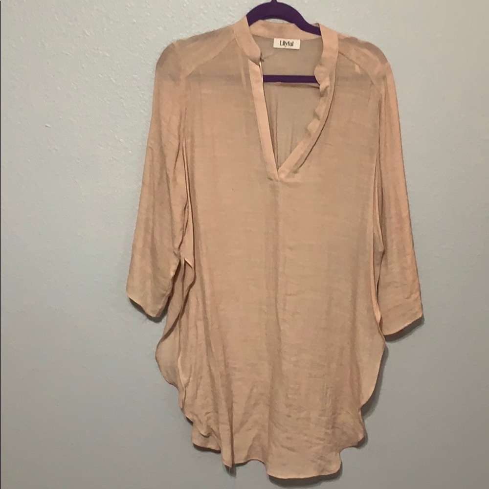 Sheer tunic Peach color by Lilyful